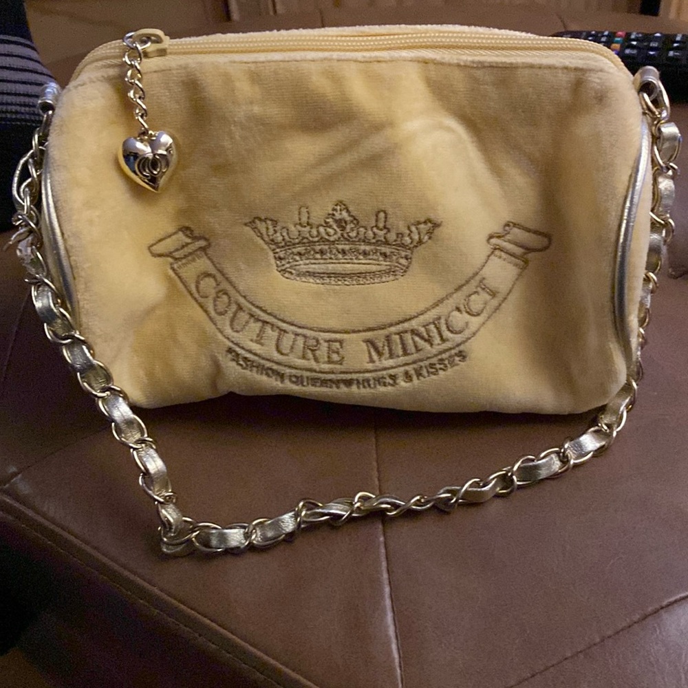 couture mini bag in canary yellow with gold